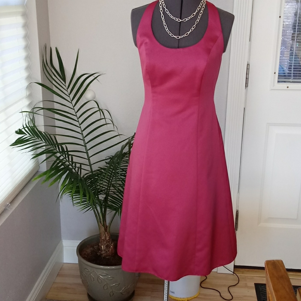 David's Bridal Pink Midi Dress